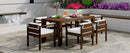 TREXM 7-Piece Patio Dining Table Set for 6, Outdoor Furniture Sets with 72.8' Rectangle Table, Patio Table and Chairs Set with Removable Cushions for Backyard, Garden, Poolside (Mocha + Beige Cushion)