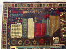Balouch Rug 3x5, Afghan Carpet, City Pictorial