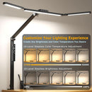 LED Desk Lamp With Clamp Stepless Dimming Home Office