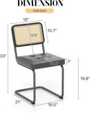 Mid Century Upholstered Cantilever Dining Chairs Black