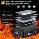Fireproof Document Box Hard Shell Lock UL Certified