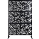 Outdoor & Indoor Privacy Screen Metal Privacy Screen 76' H×48' W, Freestanding Decorative Privacy Screen for Deck Balcony Patio, Privacy Fence Panels for Outside Lawn Garden PS119 BLACK