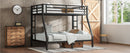 Metal Twin over Full Bunk Bed for Teens and Adults,Space-Saving/Noise Reduced/No Box Spring Needed, Black