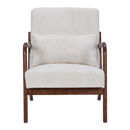 Mid-Century Modern Accent Chair, Arm Chair Living Room Chairs with Pillow Upholstered Reading Chair with Solid Wood Frame & Living Room Bedroom Balcony (beige)
