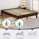 Queen Platform Bed Frame Dark Walnut Underbed Storage