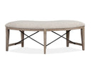 Paxton Place - Curved Bench With Upholstered Seat - Dovetail Gray