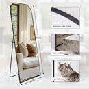 71 Inch Black Oversized Full Length Arch Floor Mirror