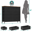 12 Drawer Dresser With Fabric Drawers For Bedroom And Closet Storage