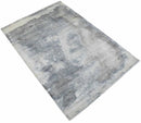Hand Loom 5x8 Modern Abstract Ivory and Gray Viscose Rug