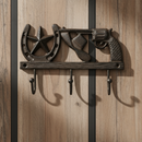 Cowboy 3-Hook Wall Rack, Cast Iron for Coats, Hats or Bags