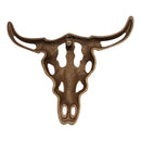 Bull Skull Wall Plaque, Cast Iron Western Ranch Wall Decor