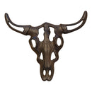 Bull Skull Wall Plaque, Cast Iron Western Ranch Wall Decor