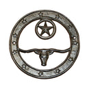Longhorn and Star Plaque, Western Cast Iron Ranch Wall Decor