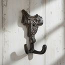 Horse Saddle Wall Hook, Cast Iron Western Ranch for Coats or Hats