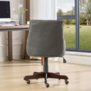 Medieval Retro Style Sheepskin Pattern Fabric Home Office Chair with Lift, Swivel and Recline Functions,Gray color