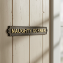 Naughty Corner Cast Iron Wall Plaque, Humorous Wall Decor