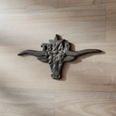 Texas Longhorn Wall Plaque, Cast Iron Western Ranch Decor