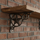 Star Shelf Bracket, Cast Iron Western Wall Mount Shelf Support