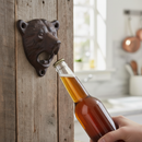 Bear Bottle Opener, Cast Iron Lodge Wall Mount Bar Tool