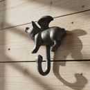 Flying Pig Wall Hook, Cast Iron Left Facing for Keys, Towels or Hats