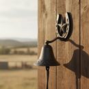 Horseshoe Star Doorbell, Cast Iron Farmhouse Porch Bell