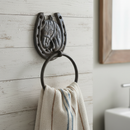 Horse Head Towel Ring, Equestrian Cast Iron for Bath or Kitchen