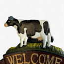 Cow Welcome Bell Sign, Cast Iron Farmhouse Front Door Decor