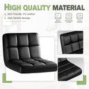 Bar Stools Set Of 2 Black PU Leather Swivel Adjustable Counter Height