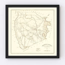 Vintage Map of Darlington County, South Carolina 1825