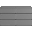 Grey Large 6 drawers chest of drawer dressers table