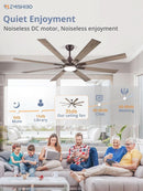 72 Inch Oil Rubbed Bronze Ceiling Fan With Lights Remote