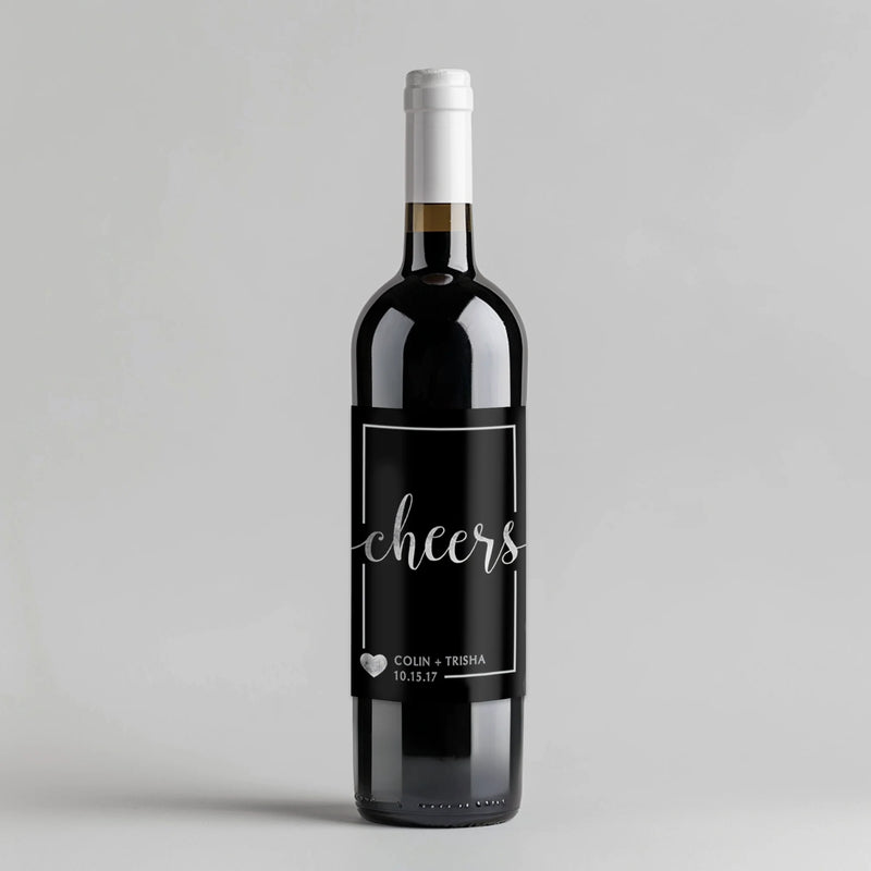 Silver Cheers Wine Label