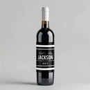 Black Striped Baby Shower Wine Label