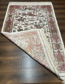 Turkish Silk Hunting Scene Rug 4x6, Ivory, Bamboo Silk, New