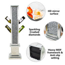 UK Style Crushed Diamond Floating Silver Mirrored Wine Bottle Holder MDF Glass