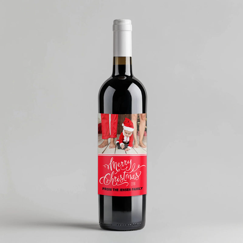 Red Background Wine Label