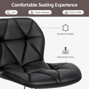 Set Of 2 Modern Adjustable Black PU Leather Bar Stools