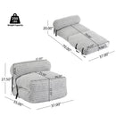 Latina Indoor Foldable Bean Bag Lounge Chair, Light Gray, Faux-Fur, 37x35x27.5 inches