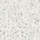 Arabescato Venato White 1"x2" Herringbone Honed Marble Mesh Mounted Mosaic Tile - MSI Collection