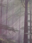 Enchanted Forest Designer Printed AIDA Fabric. Canvas for embroidery with an applied background  KF-1114A