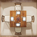 Tribesigns 39 Inch Wood Dining Table Rustic Brown Farmhouse