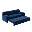 66' Queen Pull Out Sofa Bed, 3-in-1 Convertible Sleeper Sofa with Side Storage,Multi-Functional Velvet Loveseat Bed for Living Room,Bedroom,Apartment,Office