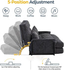 Dark Gray Adjustable Floor Sofa 5 Position Reclining Bed