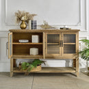 Rectangle Accent Sideboard Cabinet With Storage Shelf, Cabinet For Kitchen - Natural Wood