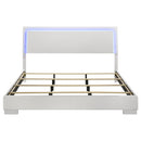 Felicity Wood Eastern King LED Panel Bed White High Gloss