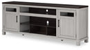Darborn - XL TV Stand With Fireplace Option - Gray / Brown
