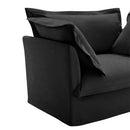 Modern Slipcovered 2-Seat Sofa Couches for Living Room, 2 Seater Sofa, Plain Chenille Deep Seat Sofa with Upholstered Cushion&Detachable Cover, Comfy Sofa Couch for Small Space, Apartment, Black