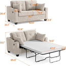 Full Size Corduroy Transformable Sofa Bed USBChargingPort