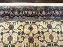 Sino Persian Rug 8x10, Allover Pattern, Beige and Midnight Blue, Wool Oriental Carpet