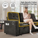 Dark Grey Microfiber Reversible Sectional Sofa Bed With USB